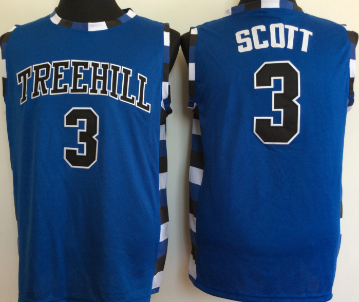 NCAA Men One Tree Hill Ravens Blue #3 scott->more ncaa teams->NCAA Jersey